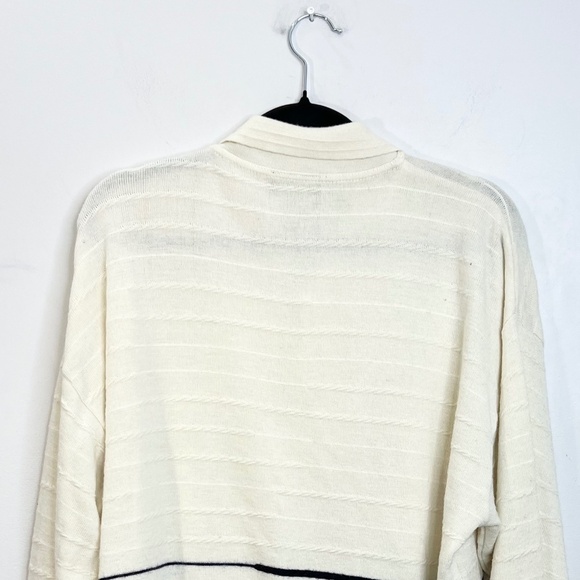 Vintage Blu E BLU Italy cream navy nautical oversized Wool Blend Sweater M - Picture 6 of 11